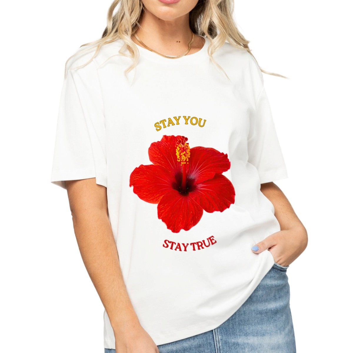 Women's Crimson Hibiscus T-Shirt — alternate view