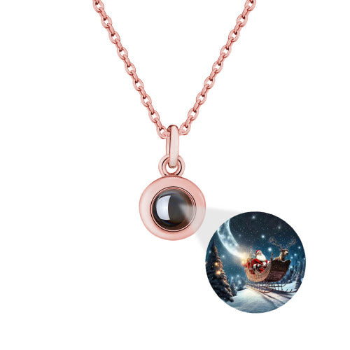 Hidden Memory Projection Necklace - Personalized Photo Pendant — view 11