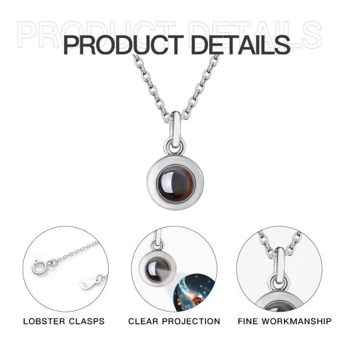 Hidden Memory Projection Necklace — personalized photo pendant, styled photo