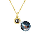Hidden Memory Projection Necklace — personalized photo pendant, front view