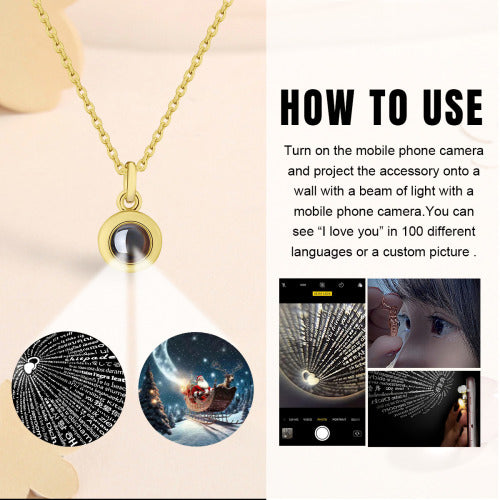 Hidden Memory Projection Necklace - Personalized Photo Pendant — packaging photo