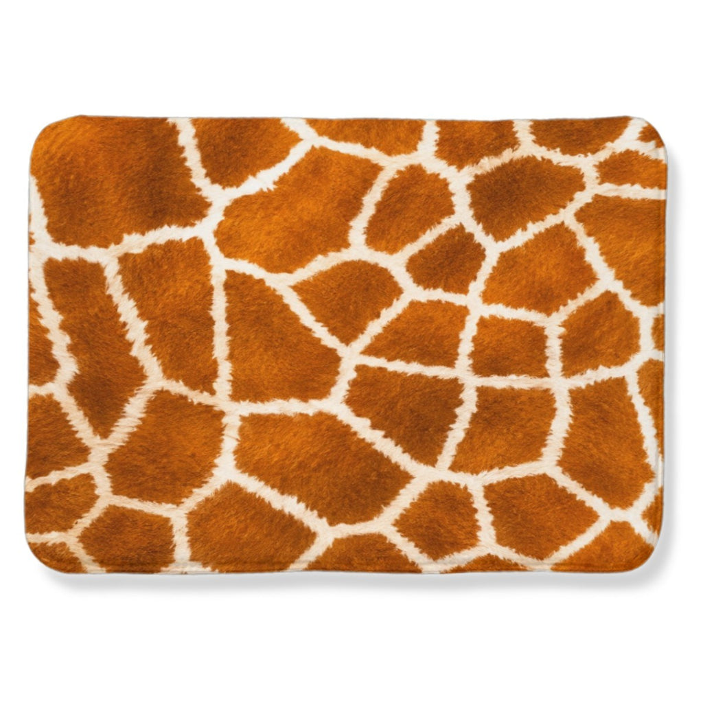 Maat Decor Flannel Area Rug — Savannah Giraffe non-slip floor mat, close-up