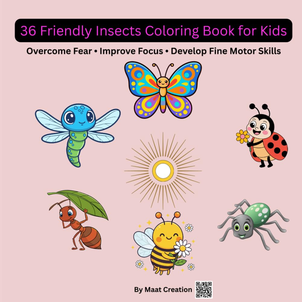 36 Friendly Insects Coloring Book for Kids — cover