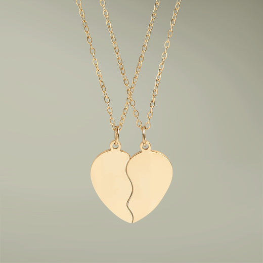 Break Apart Heart Necklace Set — back view