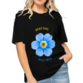 Women's Blue Blossom T-Shirt — premium cotton, front view
