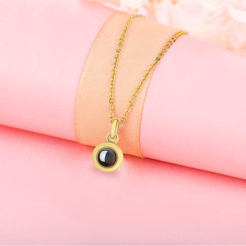 Hidden Memory Projection Necklace - Personalized Photo Pendant — alternate view