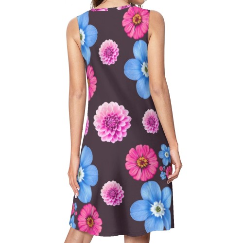 Twilight Dahlia all-over-print swing dress - detail view