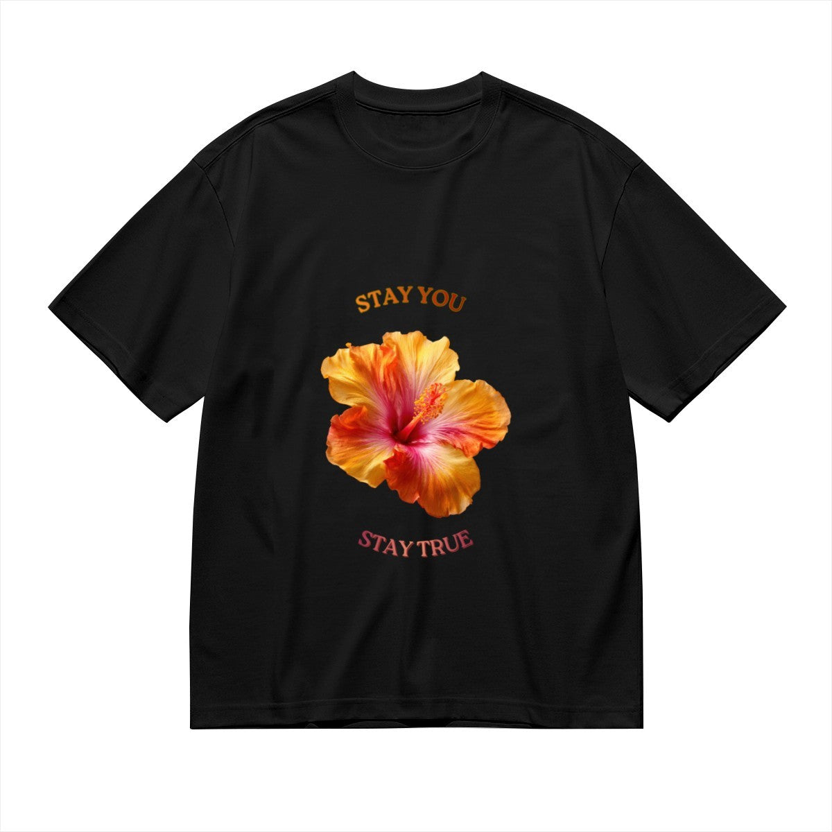 Women's Sunset Hibiscus T-Shirt — premium cotton, lifestyle photo