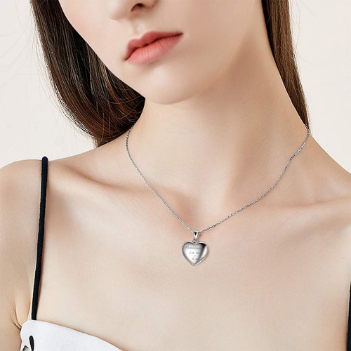 Forever Heart Locket — photo locket necklace, lifestyle photo