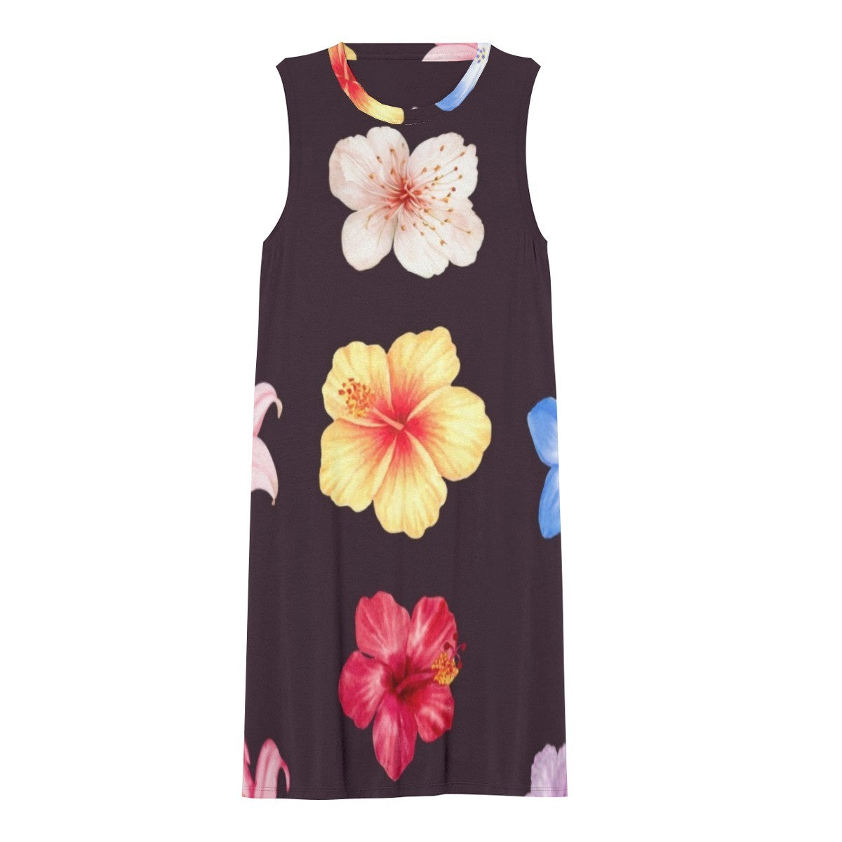 Premium Women's Dress — personalized floral print, detail view