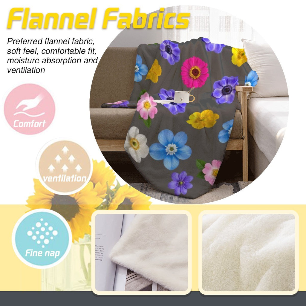 Flowers Story Blanket — personalized custom design, detail view