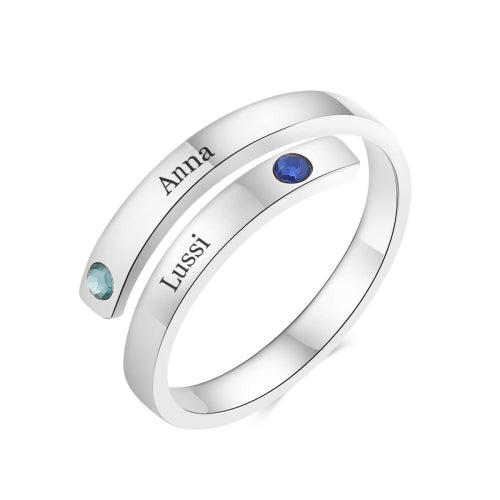 Wrap Name Ring™ | Personalized Name & Birthstone Ring