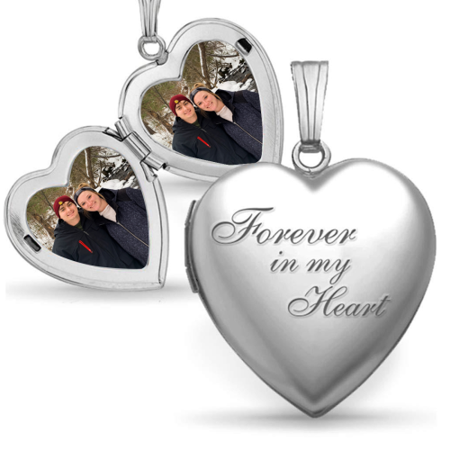 Forever Heart Locket — photo locket necklace, front view