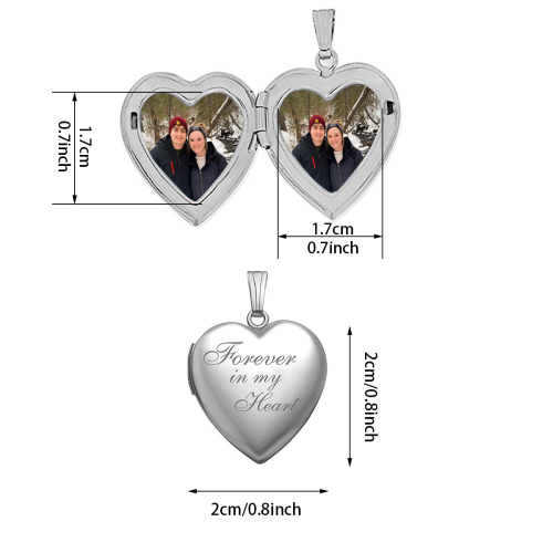 Forever Heart Locket — photo locket necklace, close-up