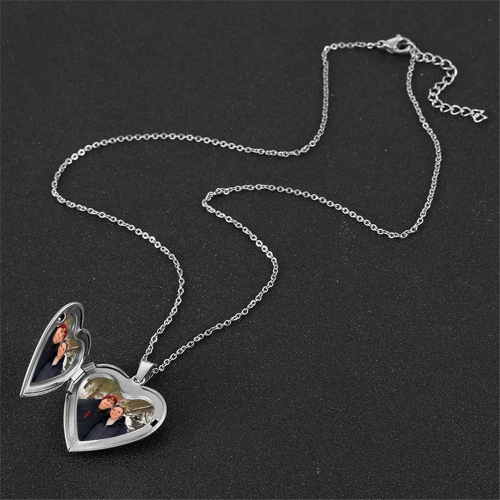 Forever Heart Locket — photo locket necklace, detail view