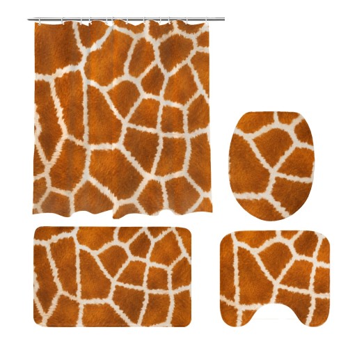 Urban Graffiti Bathroom Four-Piece Set - Shower Curtain & Bath Mats — alternate view