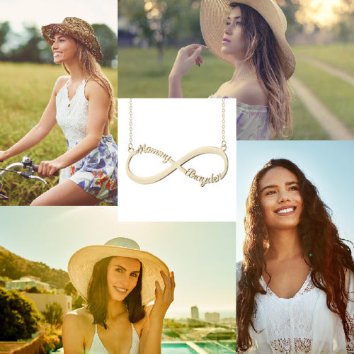 Infinite Name Necklace — personalized name jewelry, front view