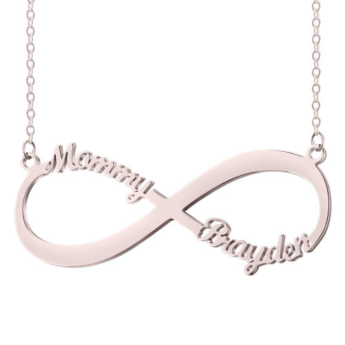 Infinite Name Necklace — personalized name jewelry, close-up