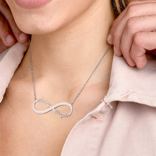 Infinite Name Necklace — personalized name jewelry, detail view