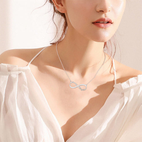 Infinite Name Necklace — personalized name jewelry, lifestyle photo