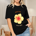Women's Golden Hibiscus T-Shirt — premium cotton, back view