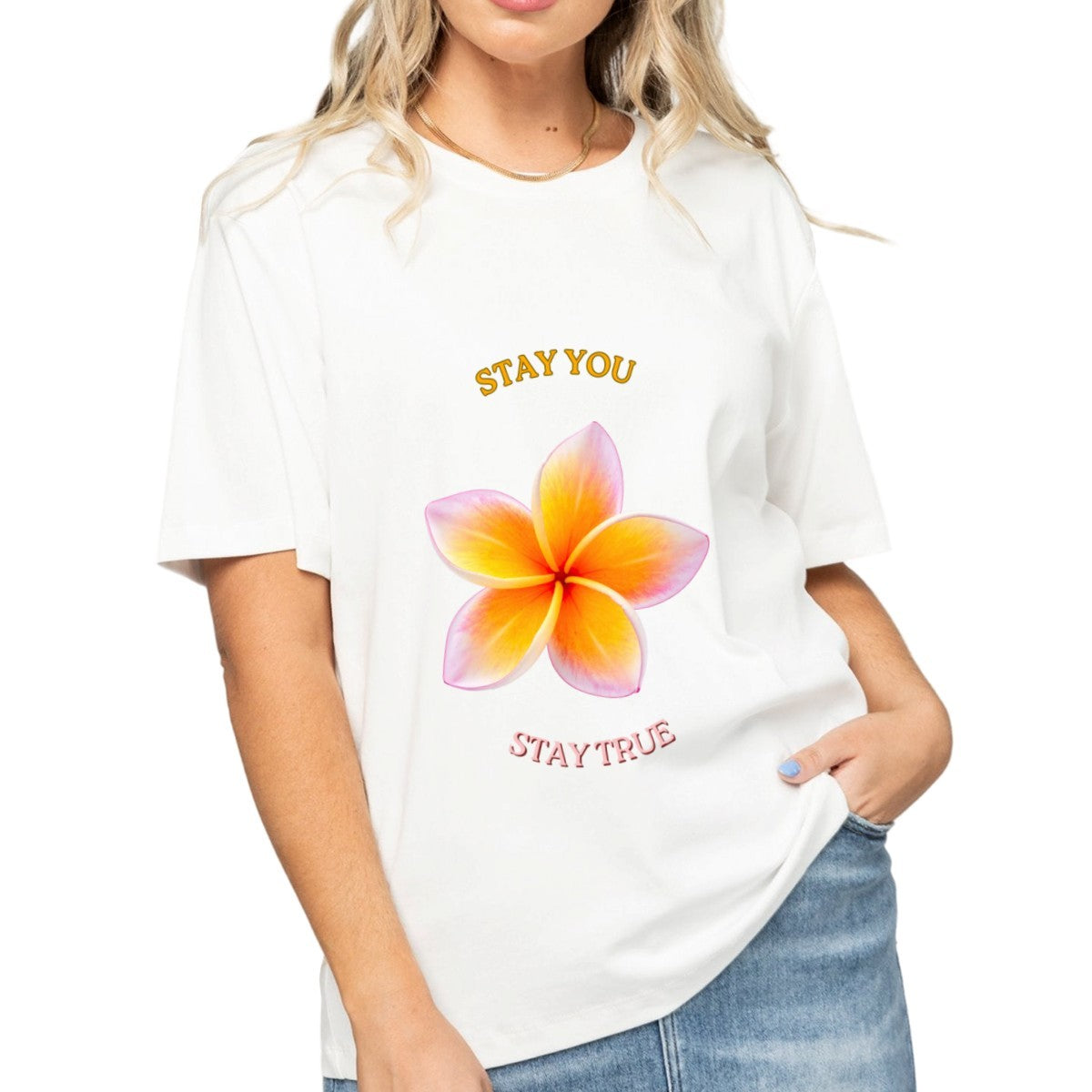 Women's Tropical Plumeria T-Shirt — alternate view