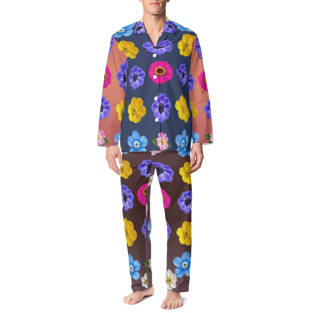 Flowers Women's Pajama Set — comfort meets style, back view