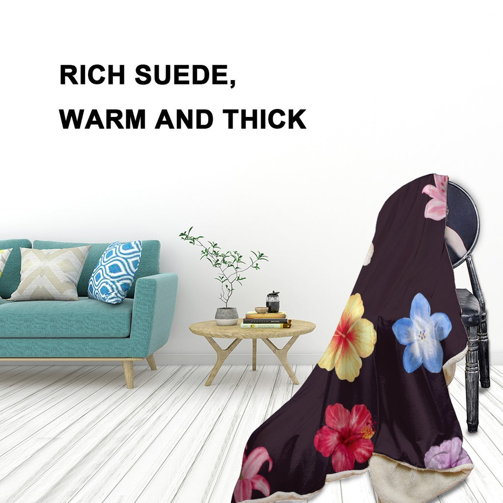 Flowers Double-Layer Premium Blanket — personalized floral gift, styled photo