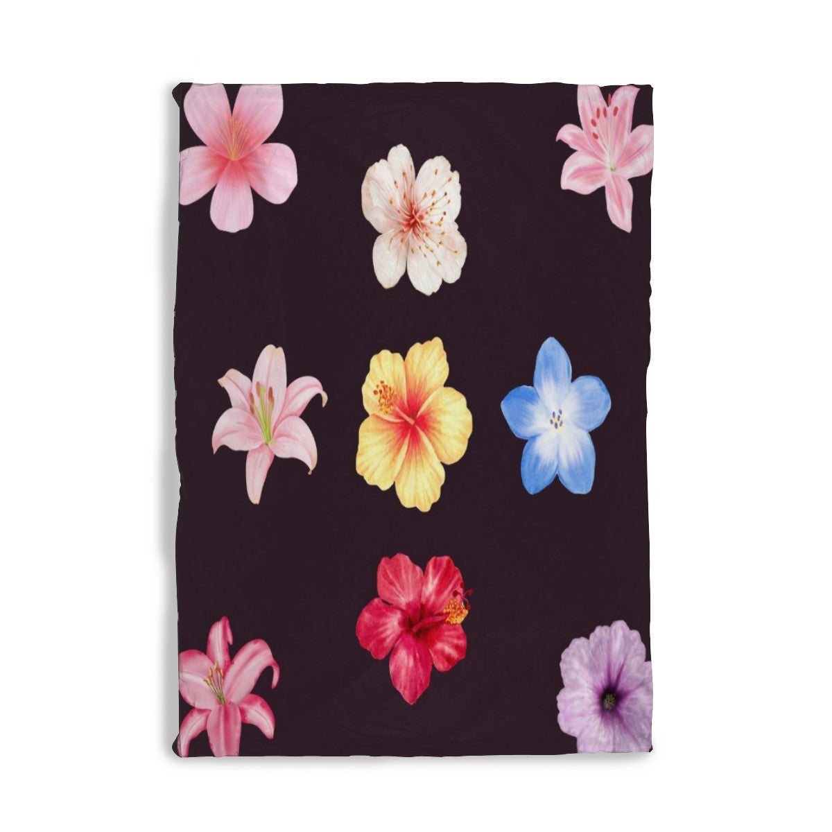 Flowers Double-Layer Premium Blanket — personalized floral gift, close-up
