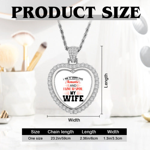 Engraved Heart Necklace - Personalized Stainless Steel Pendant — view 12