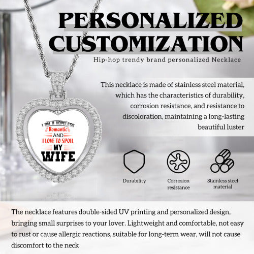 Engraved Heart Necklace - Personalized Stainless Steel Pendant — view 17