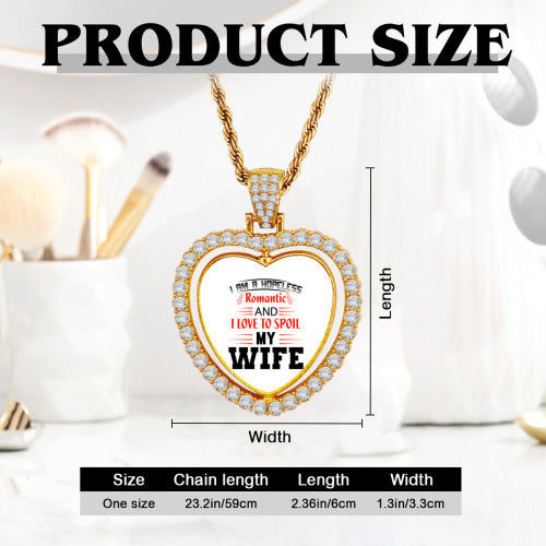 Engraved Heart Necklace - Personalized Stainless Steel Pendant — alternate view