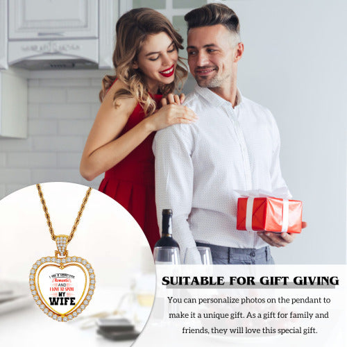 Engraved Heart Necklace - Personalized Stainless Steel Pendant — alternate view