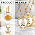 Engraved Heart Necklace — personalized stainless steel pendant, front view