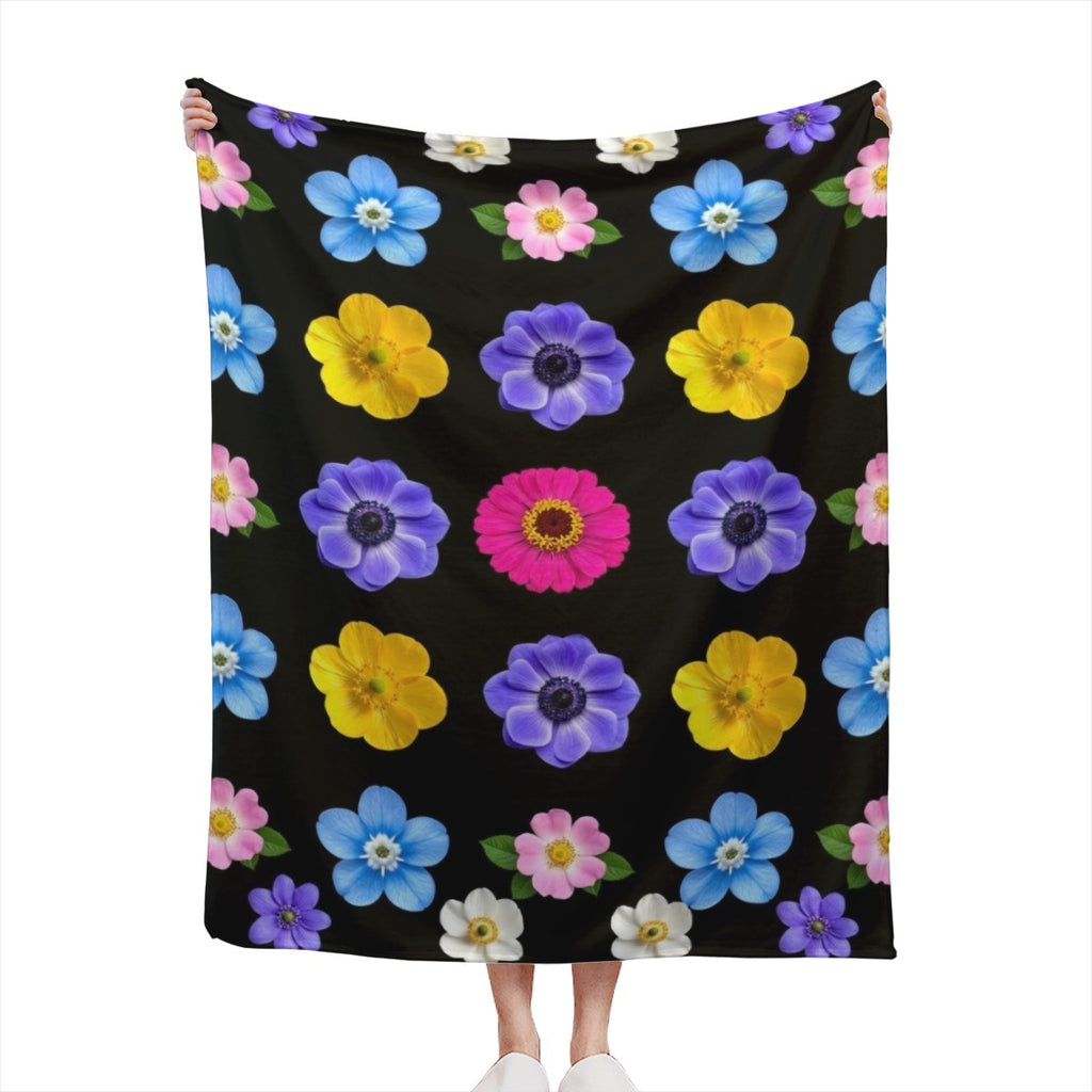 Flowers Memory Blanket — personalized photo keepsake, front view