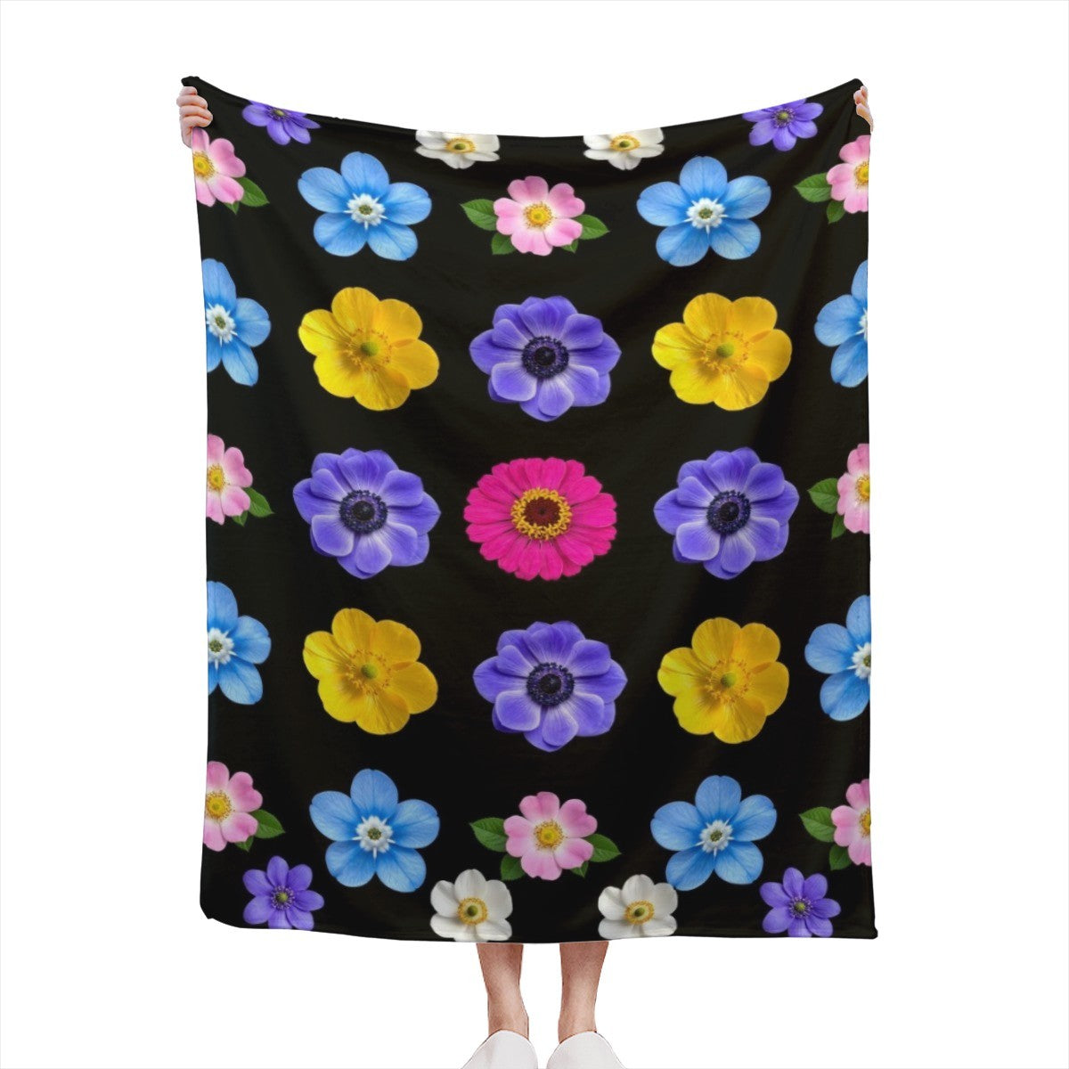 Flowers Memory Blanket — personalized photo keepsake, front view