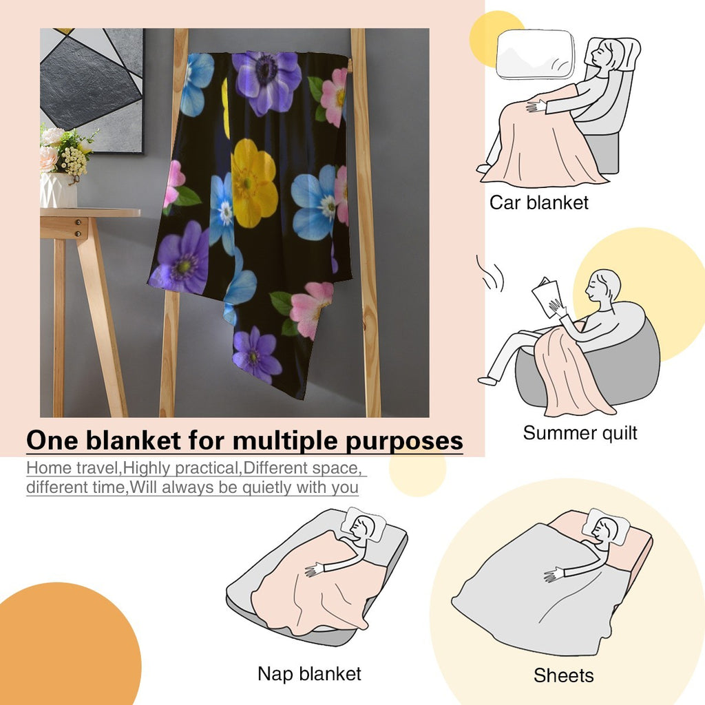 Flowers Memory Blanket — personalized photo keepsake, back view