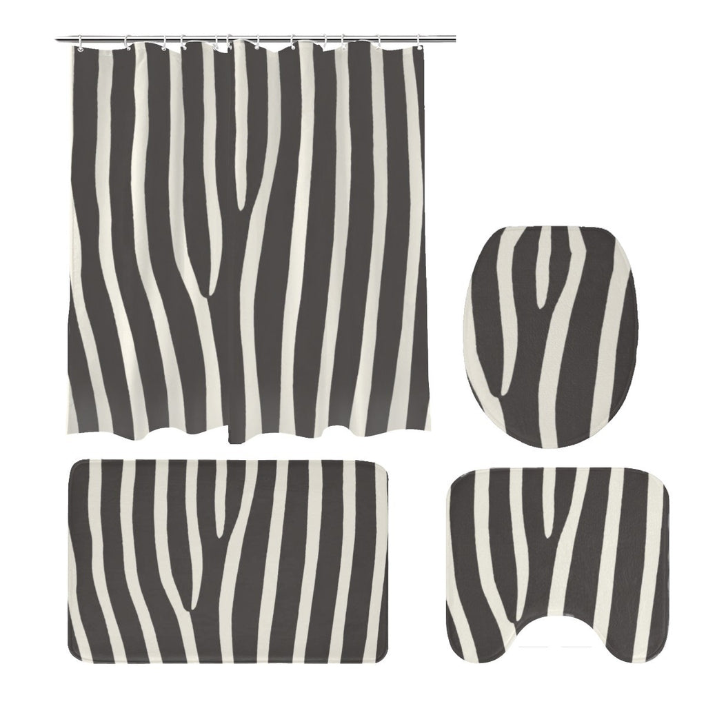 Urban Graffiti Bathroom 4-Piece Set — shower curtain bath mats, detail view