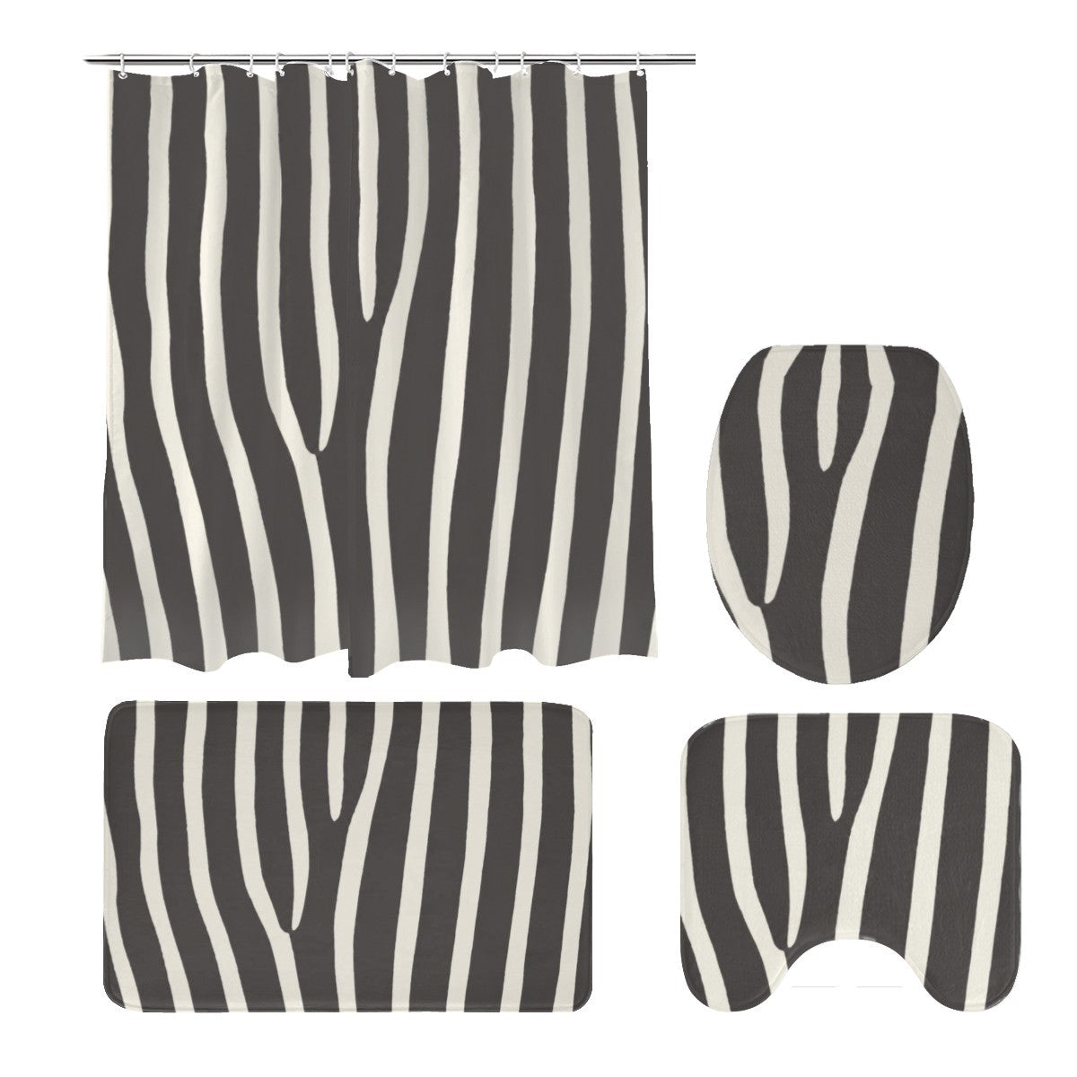 Urban Graffiti Bathroom 4-Piece Set — shower curtain bath mats, detail view
