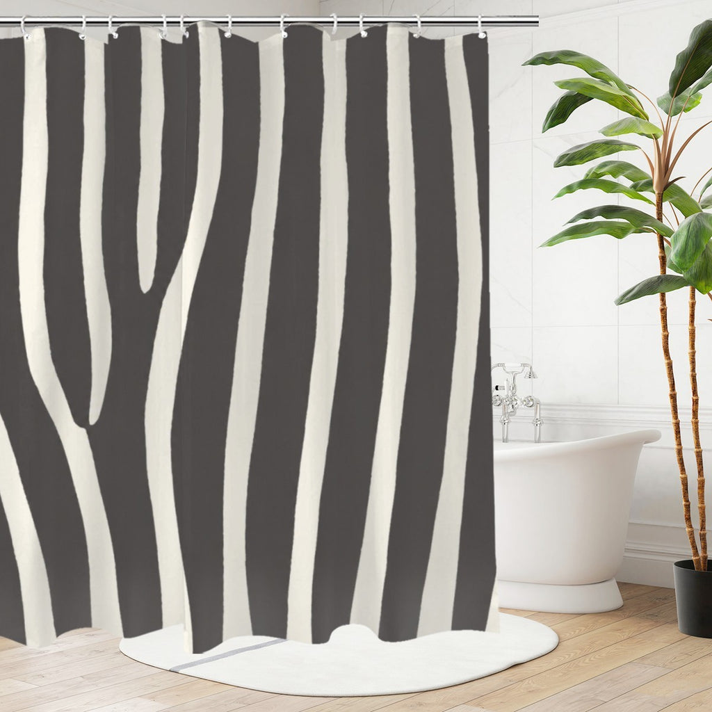 Urban Graffiti Bathroom 4-Piece Set — shower curtain bath mats, styled photo