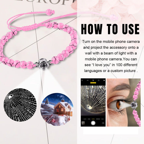 Secret Projection Bracelet — hidden photo love message, front view