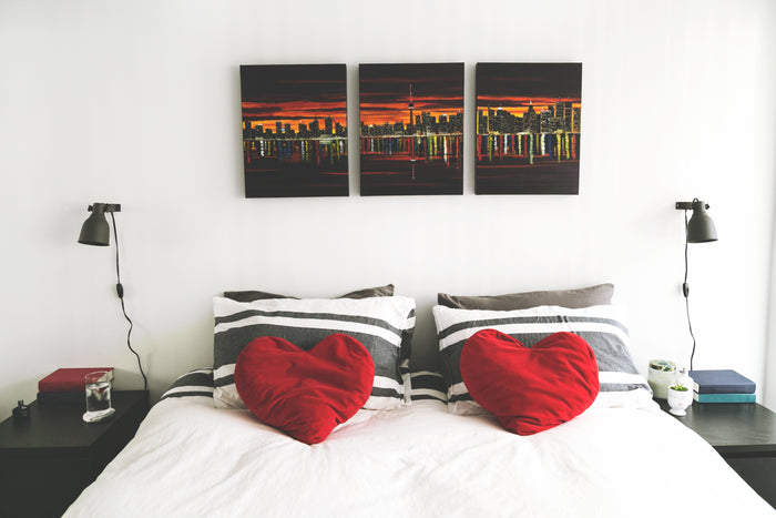 Bedroom with MAAT wall art
