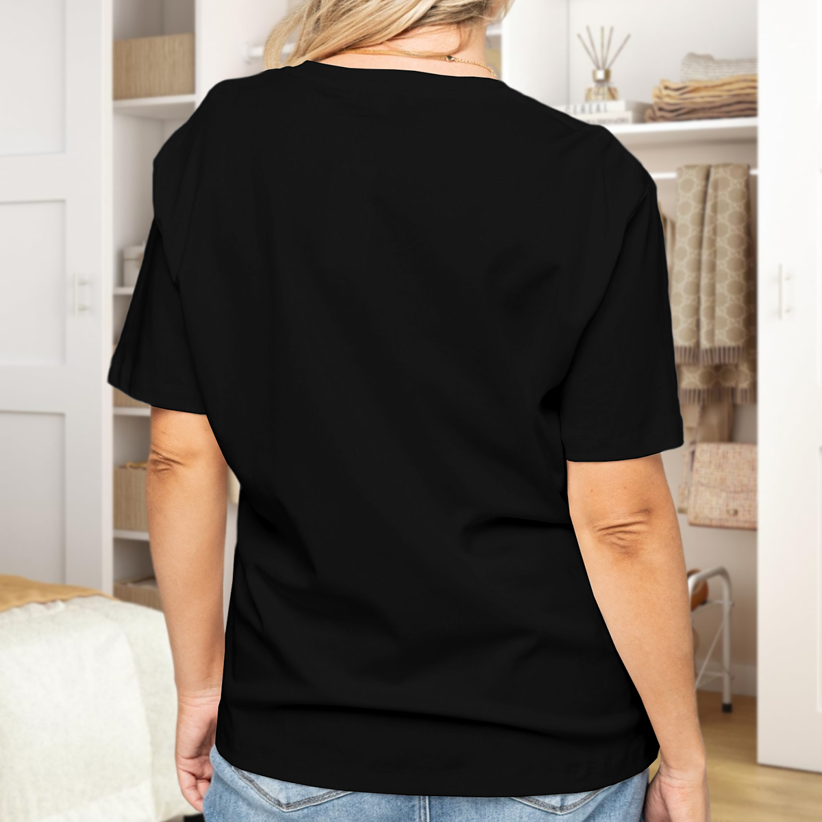 Women's Crimson Hibiscus T-Shirt — premium cotton, styled photo