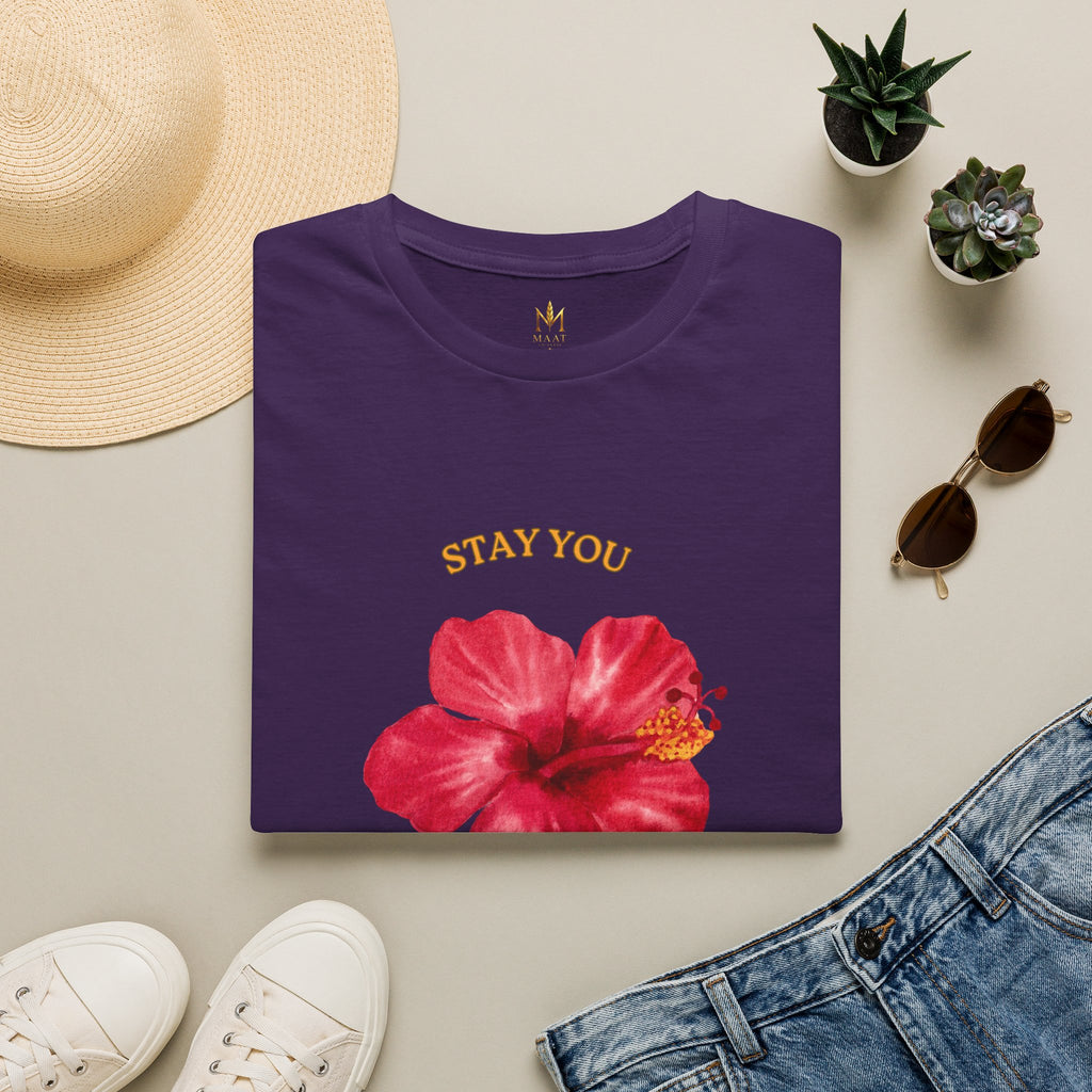 Stay You Stay True Women T-Shirt Purple Folded