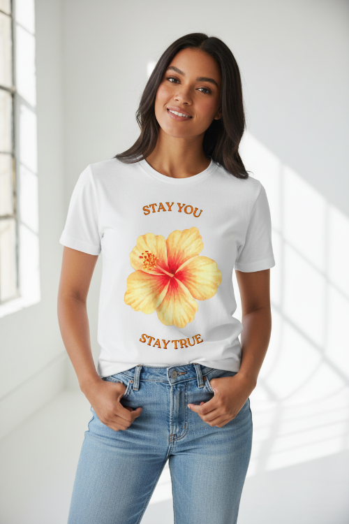 Golden Hibiscus — White BG