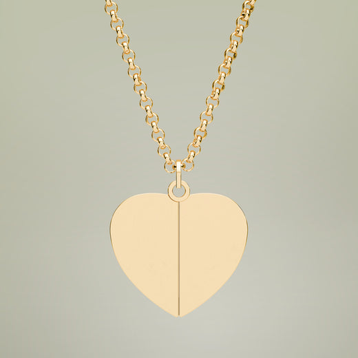 Hidden Message Heart Necklace with butterfly-hinge locket, front view — personalized engraved keepsake