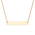 Horizontal Bar Necklace 18K Gold PVD — personalized engraved name bar