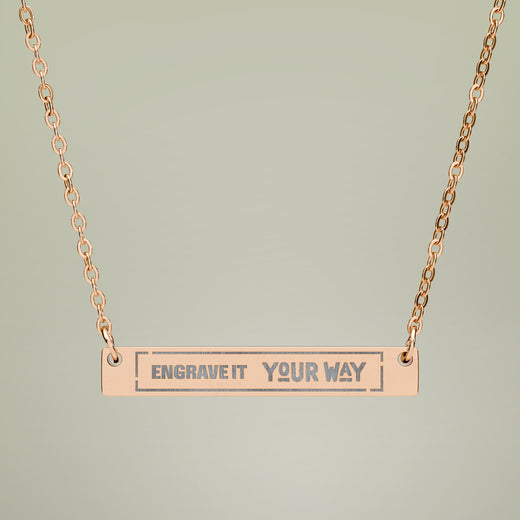 Horizontal Bar Necklace - Personalized Engraved Name Bar — alternate view