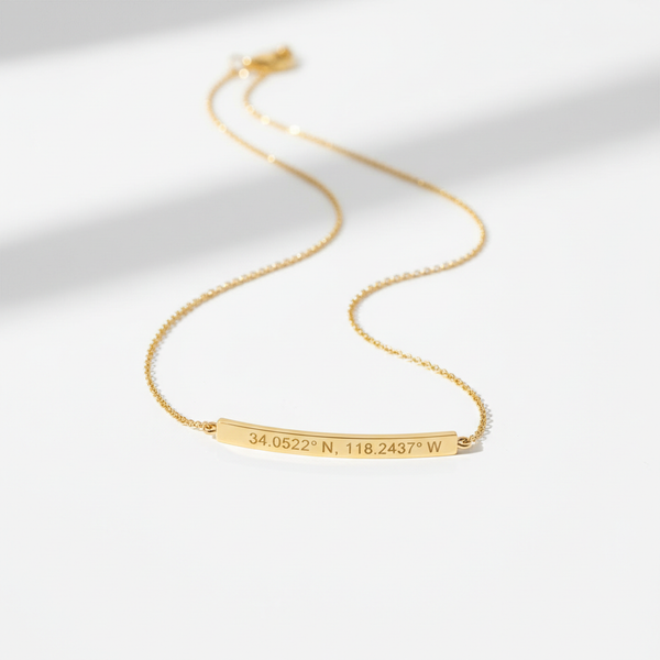 Cutout Cross Bar Necklace — Faith Engraved In Metal