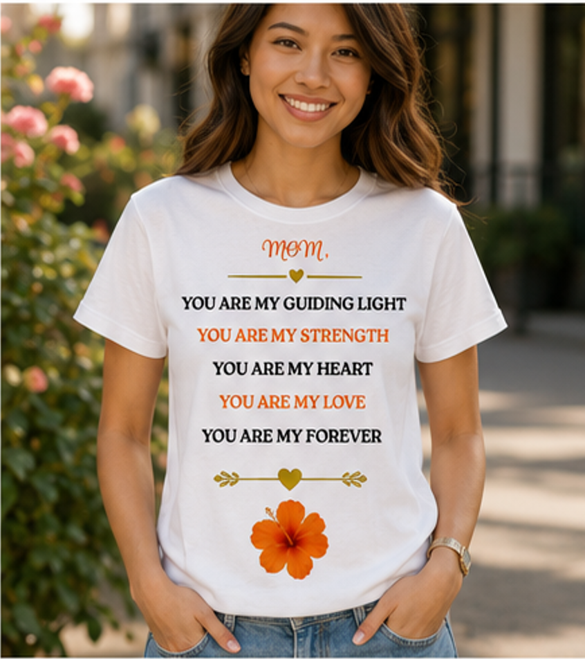 A Mother's Love Never Fades T-Shirt — emotional gift, close-up